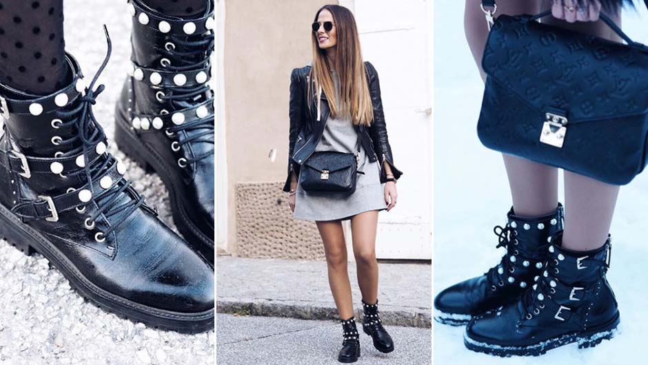 zara leather ankle boots with faux pearls