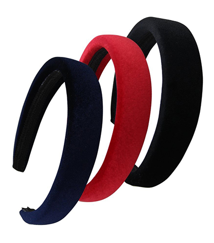 black red navy padded headband set of three