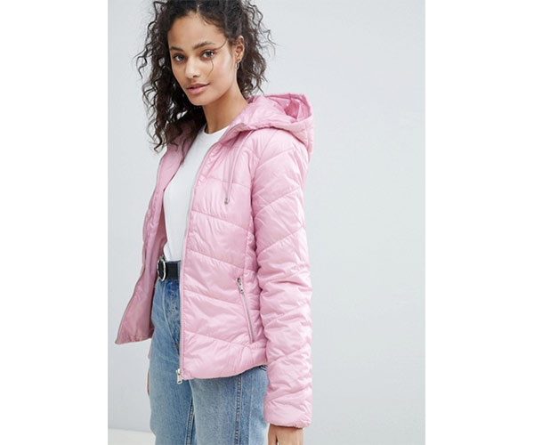 asos pink puffer jacket