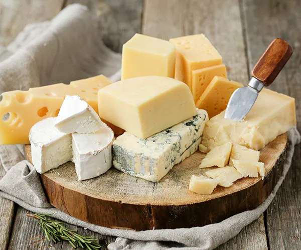 assorted cheese board