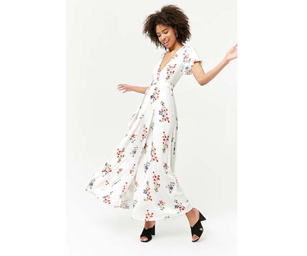 forever 21 floral surplice spring dress