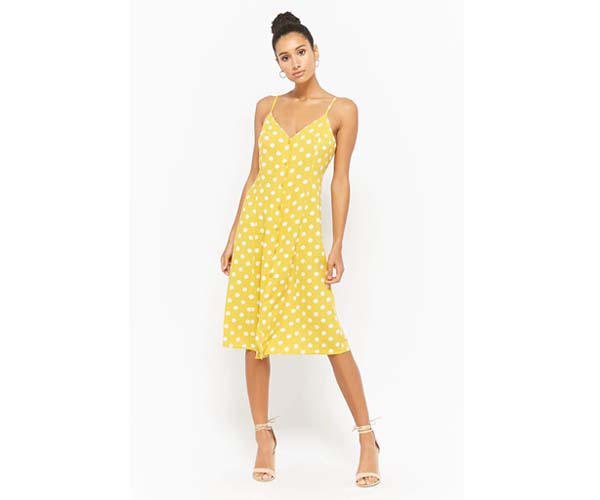 forever 21 yellow polka dot dress