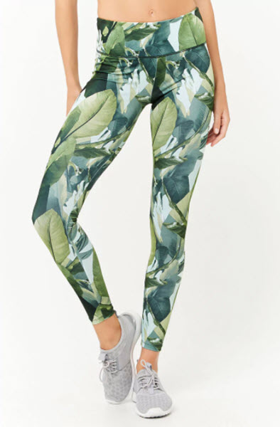 forever 21 active palm leaf print leggings