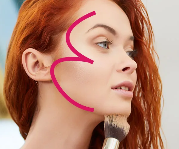 woman with bronzed face