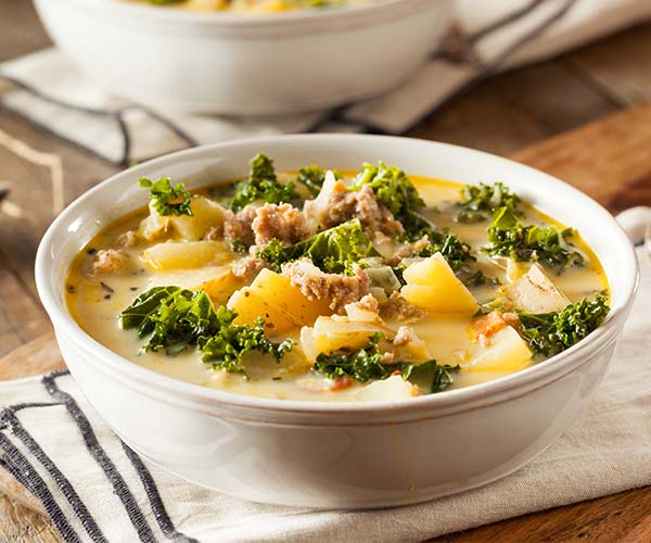 high-protein sausage kale soup