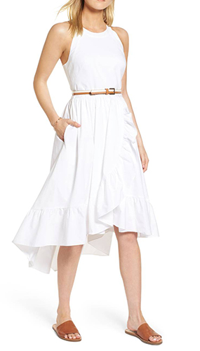 Belted High/Low Dress