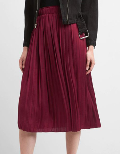 Pleated midi skirt