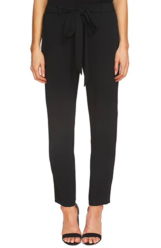 Tie Front Crepe Ankle Pants