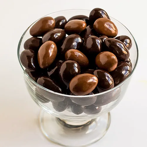 Chocolate-covered almonds for a delicious treat