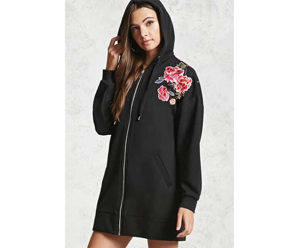 forever 21 floral hoodie