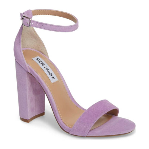 purple steve madden block heel