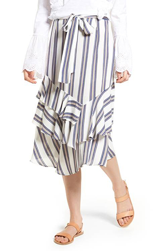 Know One Cares Tiered Midi Skirt