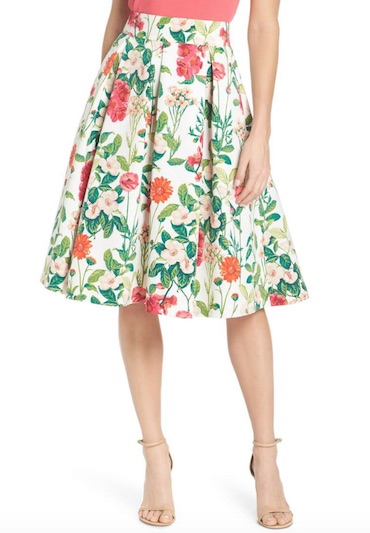 eliza j floral midi skirt