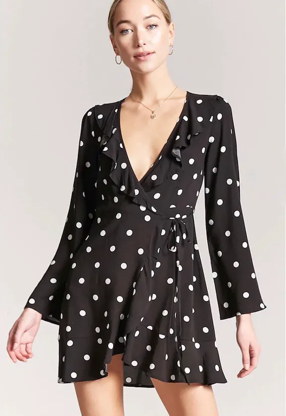 forever 21 long sleeve wrap dress