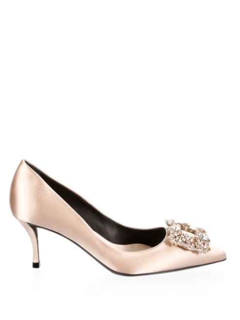 roger vivier satin pumps