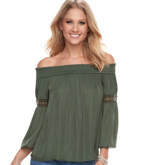 kohls spring off the shoulder top