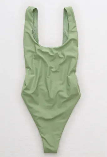 "Aerie Super Scoop One Piece Swimsuit in multiple colors"