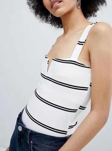 Multi-stripe wide strap bodysuit by Bershka