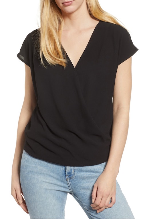 Psst! Order This Super Flattering Wrap Front Top While It’s On Sale At ...