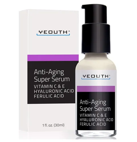 YEOUTH anti-aging super serum with Vitamin C and Hyaluronic Acid.