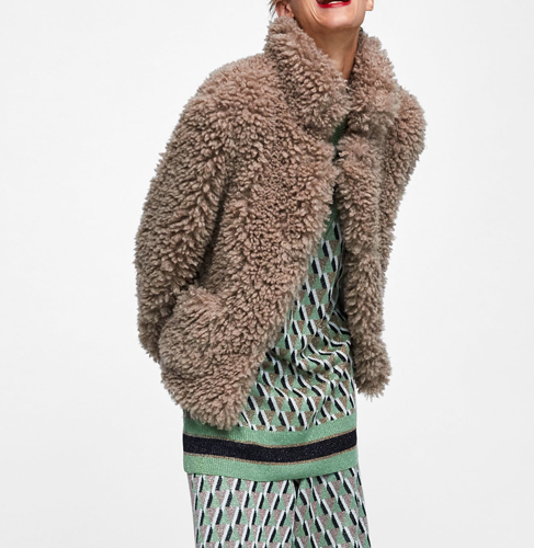 soft faux fur jacket zara