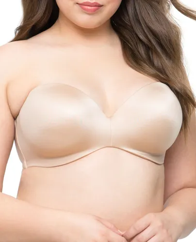Strapless underwire push-up bra for a secure fit without straps.