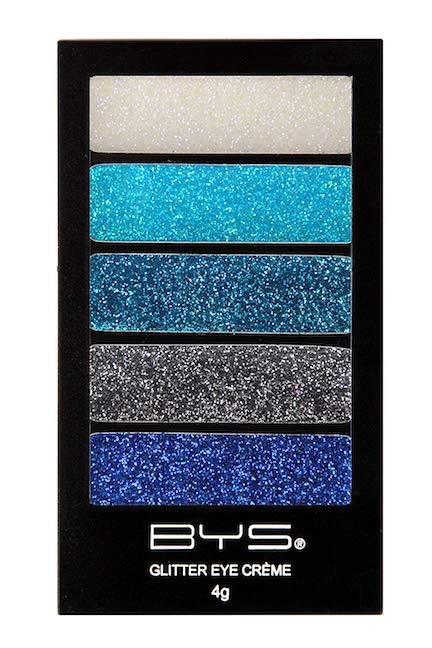 <h3>5. Blue Eyeshadow</h3> bys glitter eyeshadow palette
