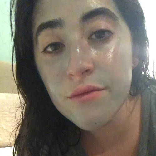 Peach & Lily AHA mask application and benefits.