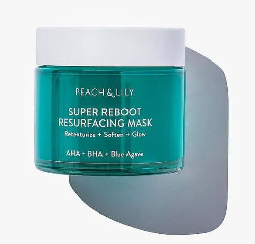 Peach & Lily Super Reboot Resurfacing Mask displayed attractively.