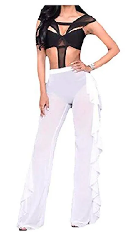 <h3>1. White Pants With See-Through Flair</h3> cardi b coachella halloween costume