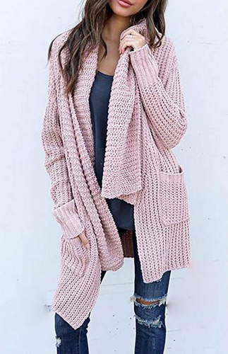 <h3>2. An Oversized Pink Cardigan</h3> a quiet place halloween costume
