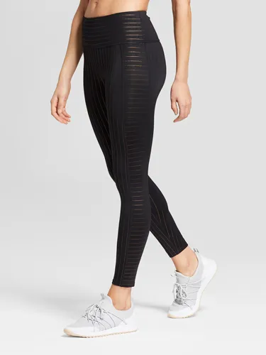 Performance pinstripe high-waisted leggings for a sleek silhouette.