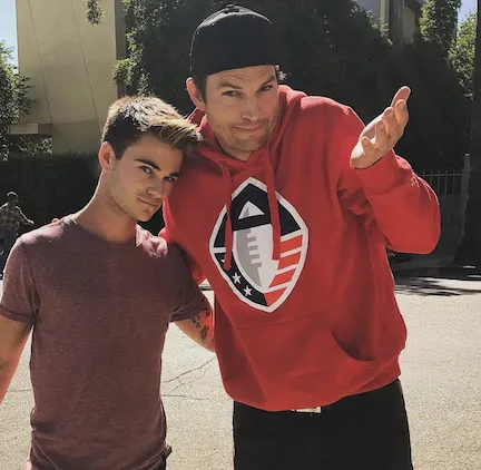 Ashton Kutcher sharing a moment on Instagram.