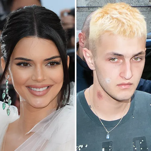 Kendall Jenner and Anwar Hadid sharing a candid moment.