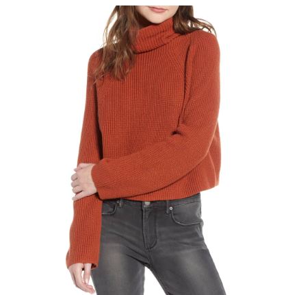leith transfer stitch turtleneck sweater