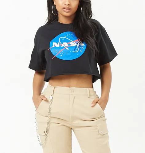 NASA cropped graphic tee for space enthusiasts