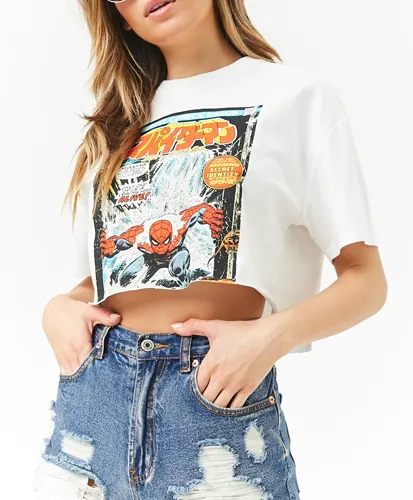 Spiderman cropped graphic tee for stylish fans