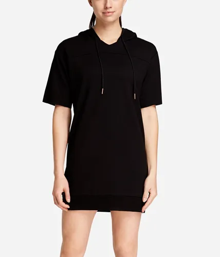 "Model wearing a Hoodie Tunic Dress"