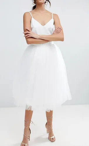 Little Mistress midi tulle prom skirt in vibrant style