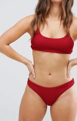 Textured crop bikini top in vibrant colors