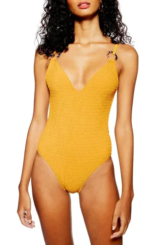 "Plunge one-piece swimsuit in a stylish design"