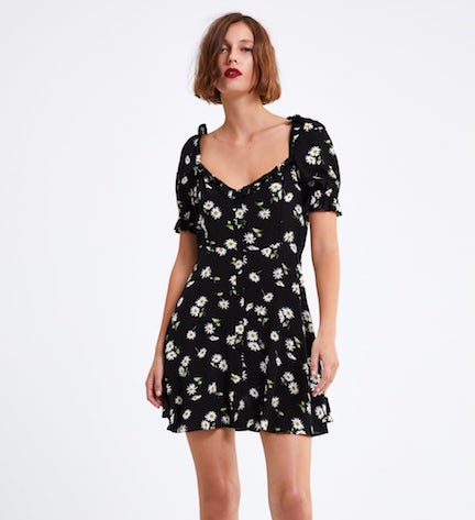 zara floral print dress