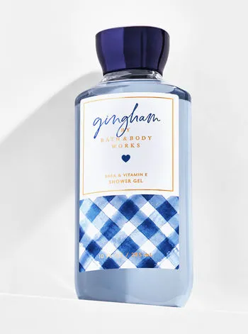 Gingham pattern fabric in a stylish beauty setting
