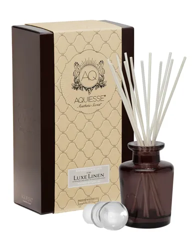 "Aquiesse Luxe Linen Apothecary Reed Diffuser on display"