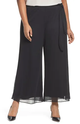 High-rise tie waist wide-leg pants in trendy fashion