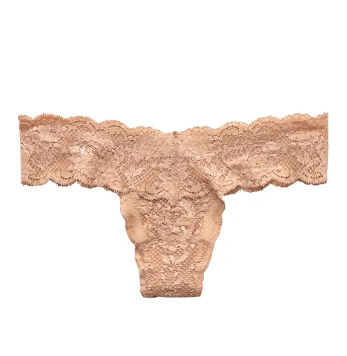Lace thong from Never Say Never collection in soft pink.