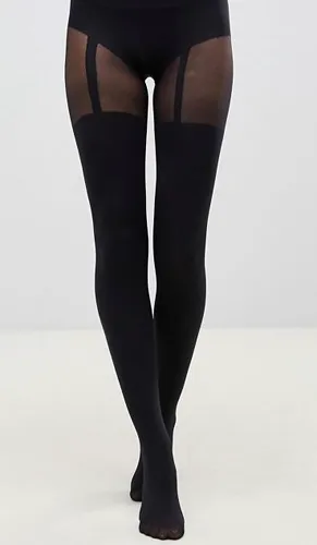 Pretty Polly black suspender tights for elegant outfits