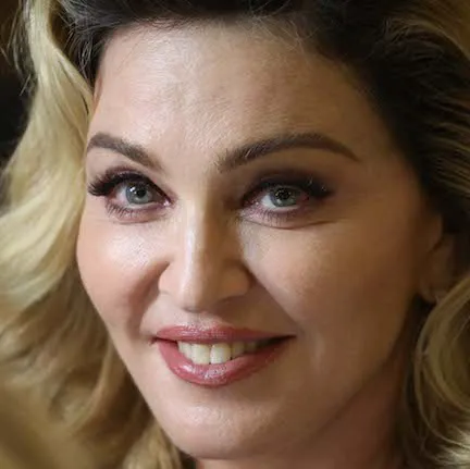 Madonna wearing sunglasses in a candid photo