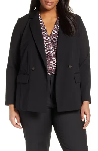 Elegant double-breasted stretch blazer for professional wear