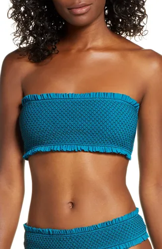 "CHELSEA28 Smocked Bandeau Bikini Top"